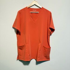 Mandala Orange Scrub Top Womens XL